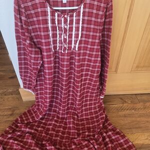 Charter Club Red Plaid Flannel Nightgown